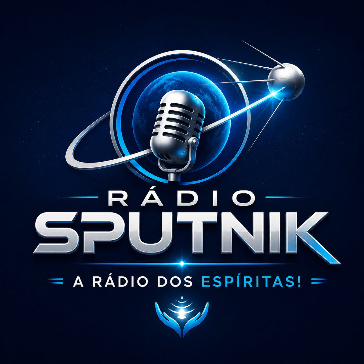 Rádio Sputnik - logotipo com elementos espirituais e modernos
